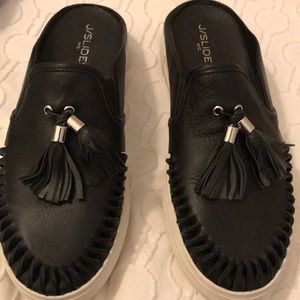 J/Slides Leather Flatforms